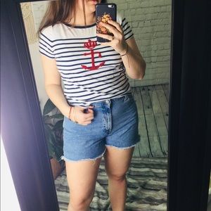 • Lauren Ralph Lauren Striped Anchor Tee •